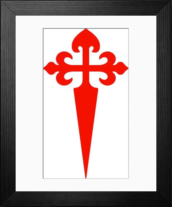 Framed Print : Camino de Santiago Red Cross Symbol icon. Cross of Saint James. Vector illustration Framed Print : Camino de Santiago Red Cross Symbol icon. Cross of Saint James. Vector illustration