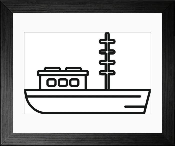 Framed Print : Fishing boat icon, outline style Framed Print : Fishing boat icon, outline style