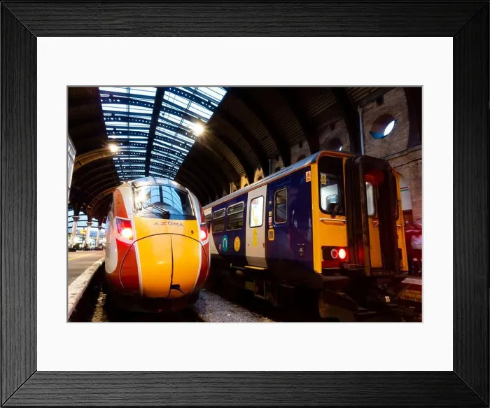 Framed Print : LNER Azuma express intercity train in York station at the platform Framed Print : LNER Azuma express intercity train in York station at the platform