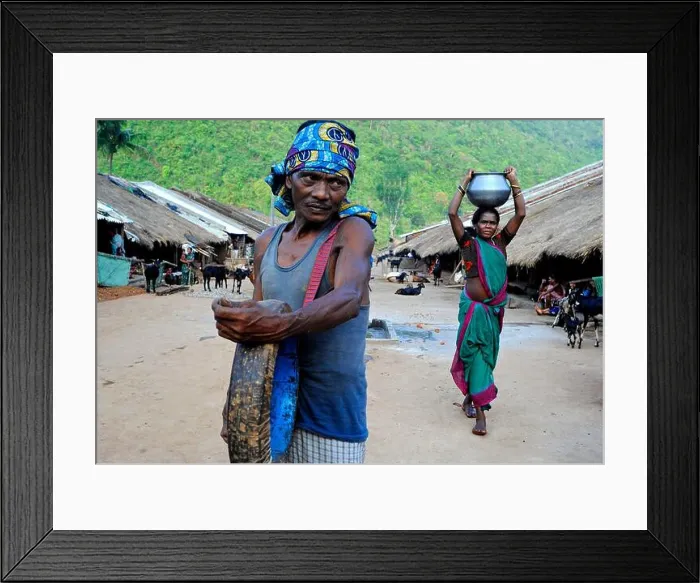 Framed Print : India, Odisha, a musician plays music in a village of Desia Kondh ethnic group Framed Print : India, Odisha, a musician plays music in a village of Desia Kondh ethnic group