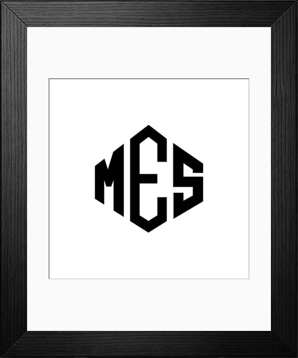 Framed Print : MES letter logo design with polygon shape Framed Print : MES letter logo design with polygon shape