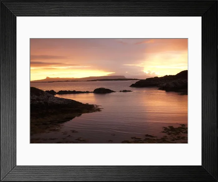 Framed Print : Sunset at Rhu near Arisaig in Lochaber, Inverness-shire, Scotland, UK Framed Print : Sunset at Rhu near Arisaig in Lochaber, Inverness-shire, Scotland, UK