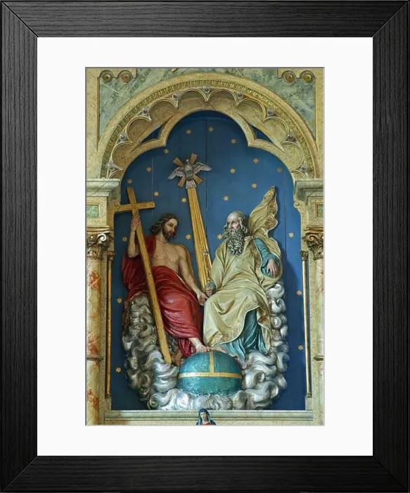 Framed Print : Holy Trinity statue on the main altar in the church of the Holy Trinity in Krapinske Toplice, Croatia Framed Print : Holy Trinity statue on the main altar in the church of the Holy Trinity in Krapinske Toplice, Croatia