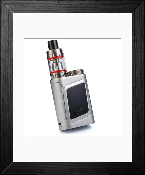 Framed Print : Vaping device (electronic cigarette, vape) isolated on the white background Framed Print : Vaping device (electronic cigarette, vape) isolated on the white background