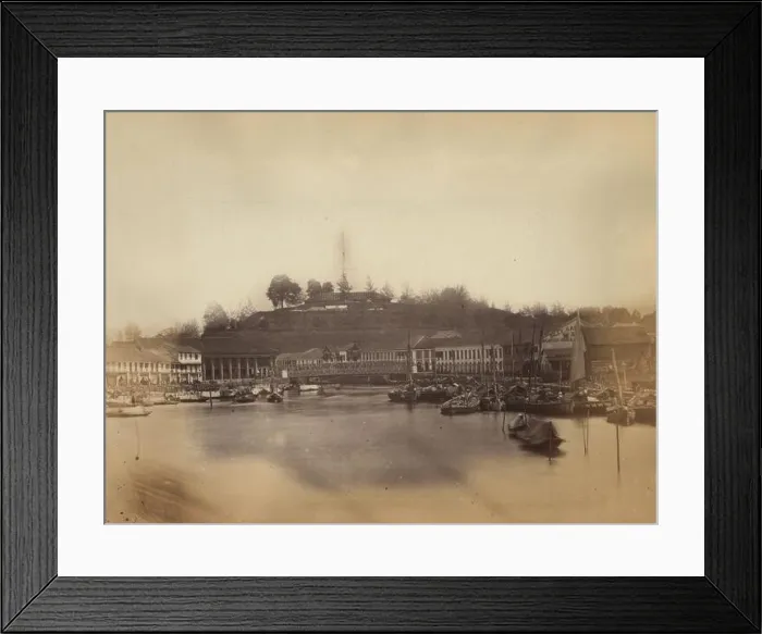Framed Print : A view of Fort Canning from the Singapore River Framed Print : A view of Fort Canning from the Singapore River