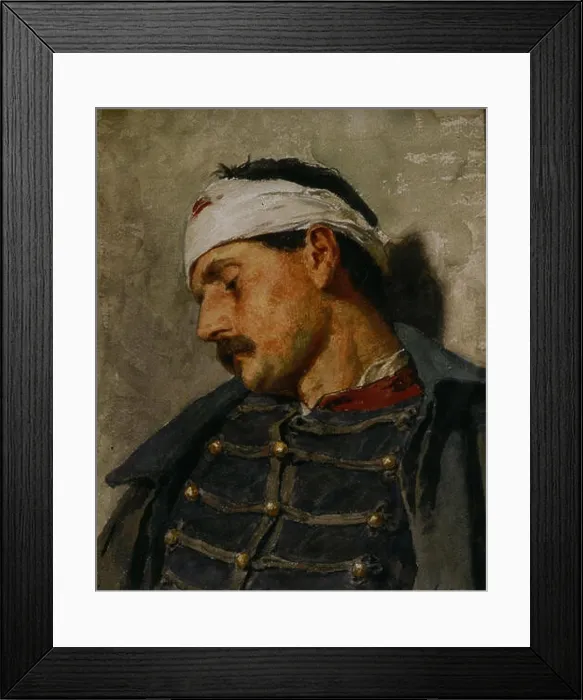 Framed Print : Wounded Soldier. Probably 1870s 273 Albert Anker - Verwundeter Soldat Framed Print : Wounded Soldier. Probably 1870s 273 Albert Anker - Verwundeter Soldat