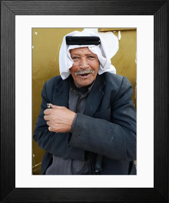Framed Print : A Jordanian Bedouin man in Little Petra, Jordan Framed Print : A Jordanian Bedouin man in Little Petra, Jordan