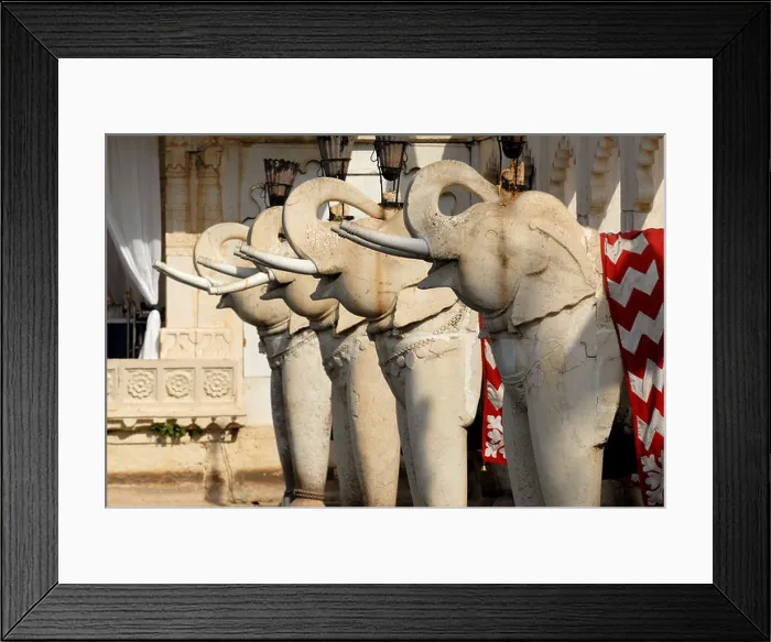 Framed Print : 4 Elephants on Jag Mandir on Lake Pichola Udaipur Rajasthan India Framed Print : 4 Elephants on Jag Mandir on Lake Pichola Udaipur Rajasthan India