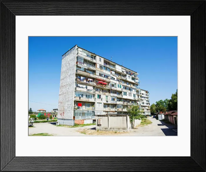 Framed Print : Old apartment building in Targovishte (Bulgaria)