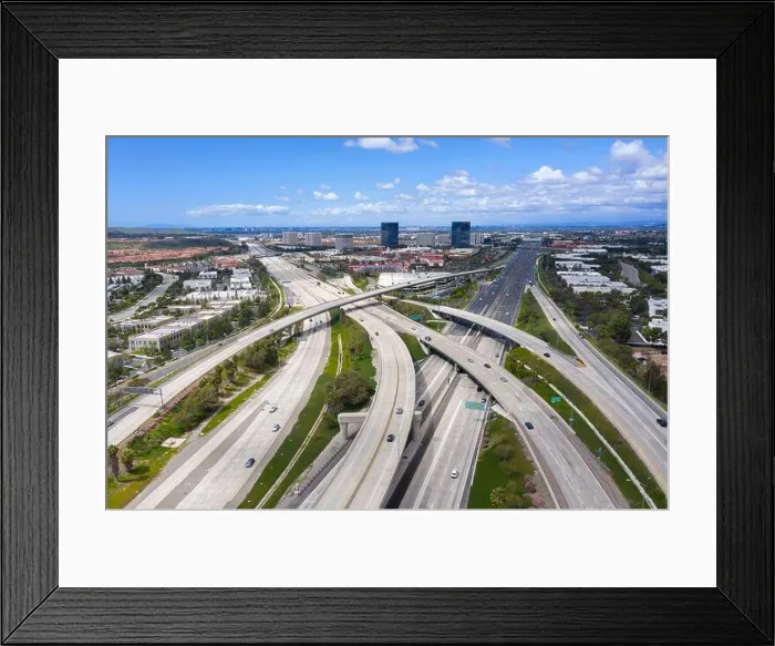 Framed Print : Aerial view of the El Toro Y freeway interchange Framed Print : Aerial view of the El Toro Y freeway interchange