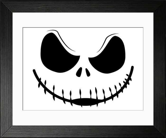 Framed Print : frightened face, Halloween illustrator on white Framed Print : frightened face, Halloween illustrator on white
