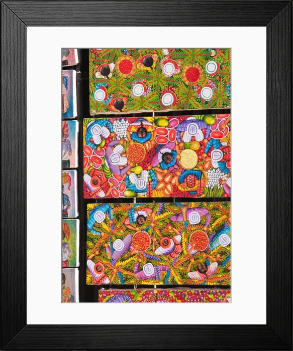 Framed Print : Art work for sale, naive Mayan style oil paintings, San Pedro La Laguna, Lake Atitlan, Guatemala Framed Print : Art work for sale, naive Mayan style oil paintings, San Pedro La Laguna, Lake Atitlan, Guatemala