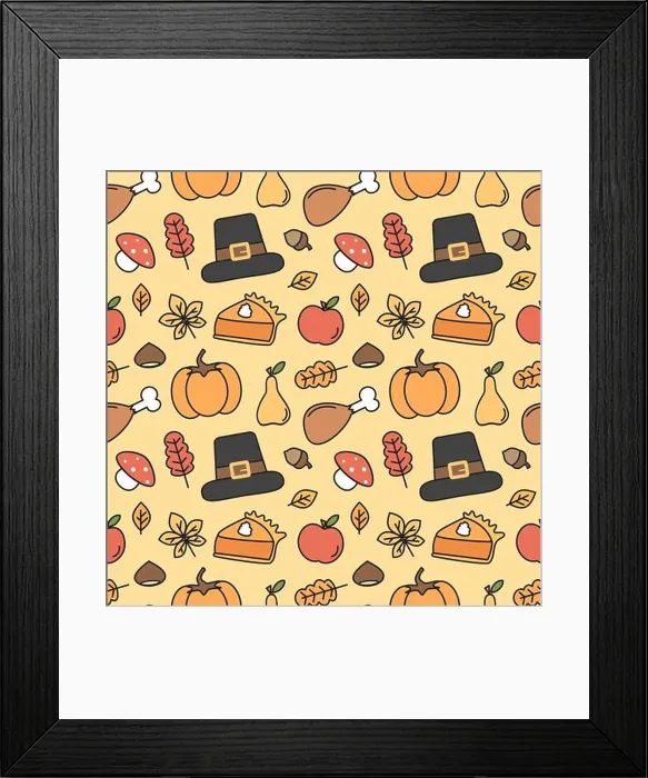 Framed Print : cute lovely holiday seamless vector pattern background illustration with thanksgiving elements Framed Print : cute lovely holiday seamless vector pattern background illustration with thanksgiving elements