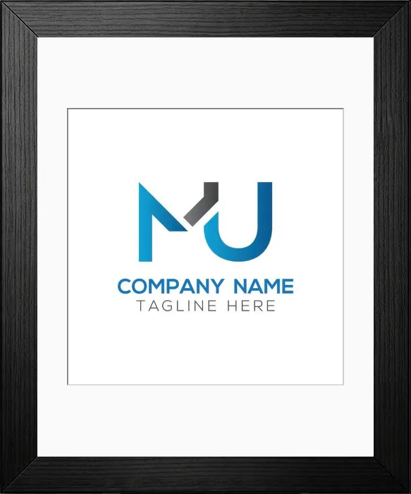 Framed Print : Initial MU letter Logo Design vector Template. Abstract Letter MU logo Design Framed Print : Initial MU letter Logo Design vector Template. Abstract Letter MU logo Design
