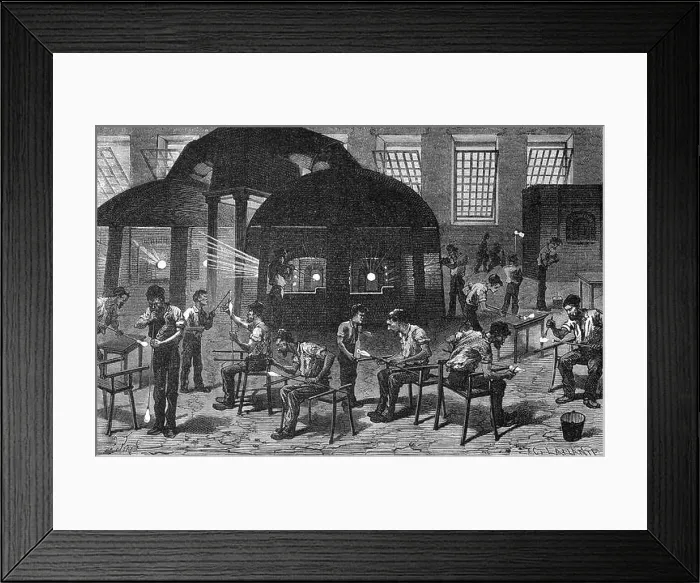 Framed Print : Glassblowing Factory, 19th Century Framed Print : Glassblowing Factory, 19th Century