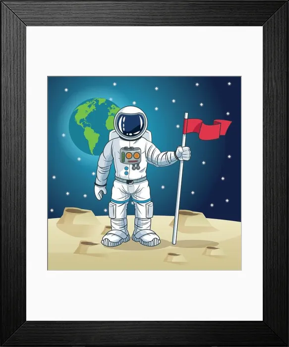 Framed Print : Astronaut space cartoon design Framed Print : Astronaut space cartoon design