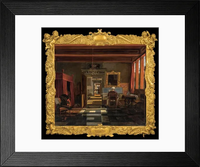 Framed Print : Interior with a Woman Playing a Virginal. Museum: Montreal Museum of Fine Arts. Author: WITTE, EMANUEL DE Framed Print : Interior with a Woman Playing a Virginal. Museum: Montreal Museum of Fine Arts. Author: WITTE, EMANUEL DE