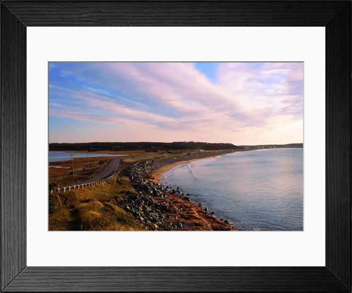 Framed Print : Curve in road leading down to East Lawrencetown beach Framed Print : Curve in road leading down to East Lawrencetown beach
