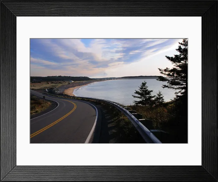 Framed Print : Curve in road leading down to East Lawrencetown beach Framed Print : Curve in road leading down to East Lawrencetown beach