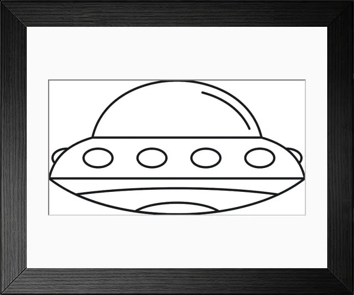 Framed Print : Alien spaceship icon. Outline alien spaceship vector icon for web design isolated on white background Framed Print : Alien spaceship icon. Outline alien spaceship vector icon for web design isolated on white background