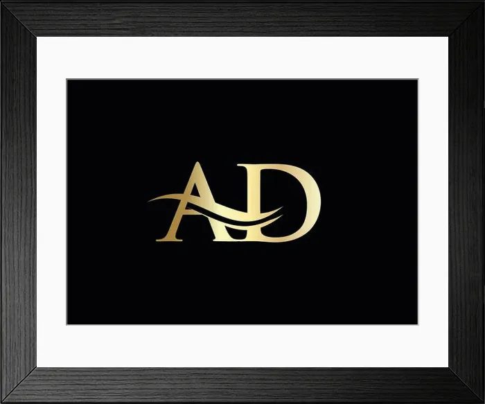 Framed Print : AD Letter Linked Logo for business and company identity. Initial Letter AD Logo Vector Template Framed Print : AD Letter Linked Logo for business and company identity. Initial Letter AD Logo Vector Template
