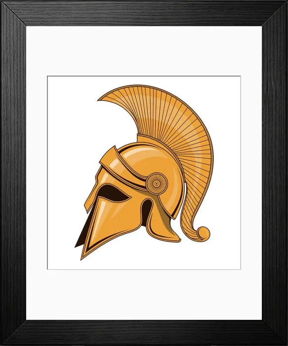 Framed Print : Greek helmet. Vector illustration of a spartan warrior. A trojan, spartan ancient greek or roman gladiator Framed Print : Greek helmet. Vector illustration of a spartan warrior. A trojan, spartan ancient greek or roman gladiator