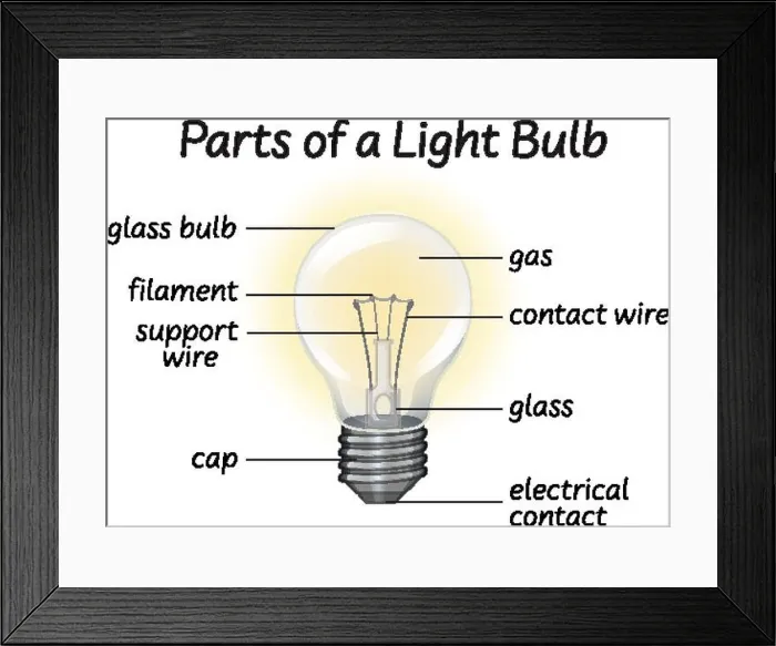 Framed Print : Part if lightbulb diagram illustration Framed Print : Part if lightbulb diagram illustration