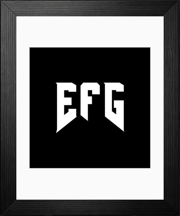Framed Print : EFG letter logo design for technology company Framed Print : EFG letter logo design for technology company
