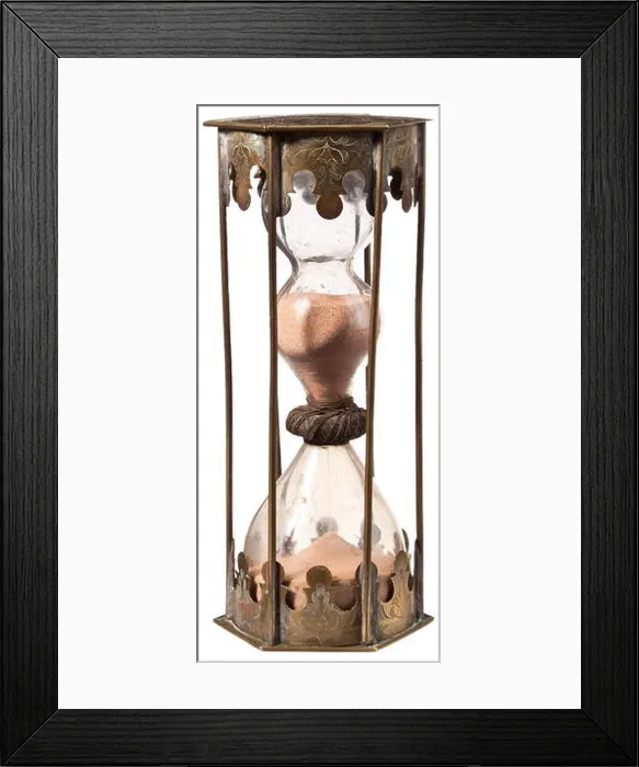 Framed Print : A French hourglass with a three-piece bulb Framed Print : A French hourglass with a three-piece bulb