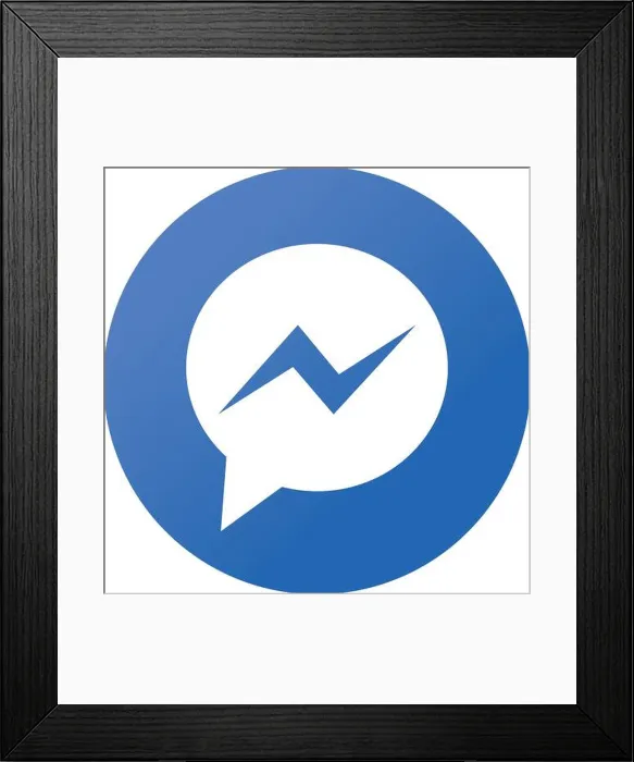 Framed Print : Messenger logo symbol icon over white background, colorful design, vector illustration Framed Print : Messenger logo symbol icon over white background, colorful design, vector illustration