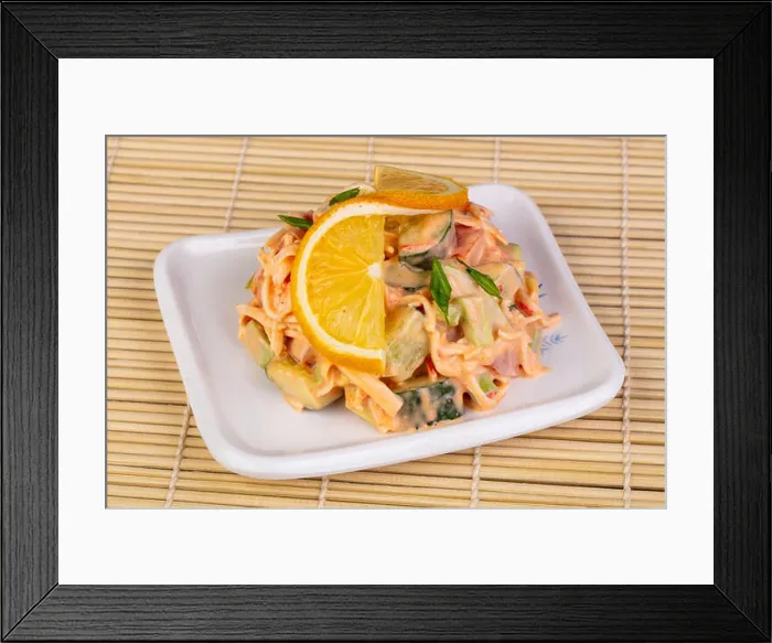 Framed Print : Delicious Kani Sarada salad with vegetables and seafood Framed Print : Delicious Kani Sarada salad with vegetables and seafood
