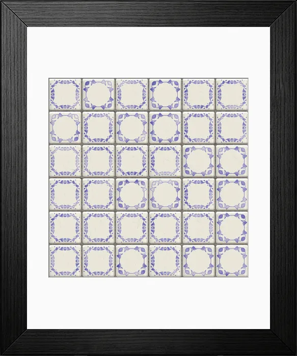 Framed Print : illustration of a Delft tiles texture Framed Print : illustration of a Delft tiles texture