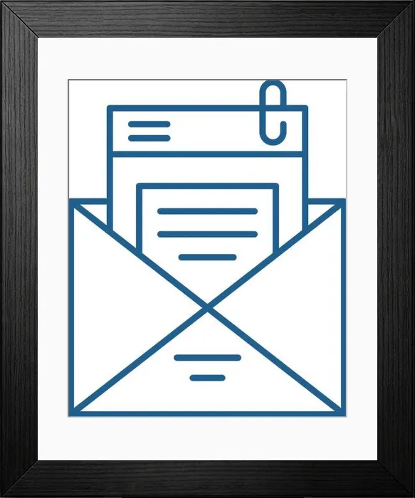 Framed Print : Mailing list line icon concept. Mailing list flat vector symbol, sign, outline illustration Framed Print : Mailing list line icon concept. Mailing list flat vector symbol, sign, outline illustration