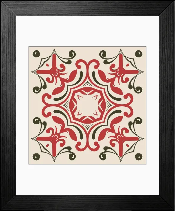Framed Print : abstract floral ornament, tribal ethnic pattern, isolated decorative element for card design Vector fashion illustration Framed Print : abstract floral ornament, tribal ethnic pattern, isolated decorative element for card design Vector fashion illustration