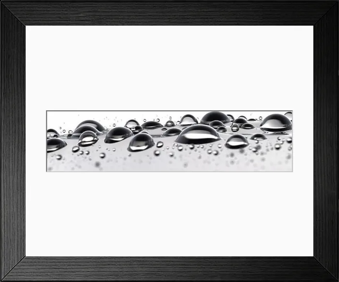 Framed Print : Panoramic image of water drops ion a white background. Perfect Website Image. Banner, Header. Bathroom, Kitchen Concept Framed Print : Panoramic image of water drops ion a white background. Perfect Website Image. Banner, Header. Bathroom, Kitchen Concept