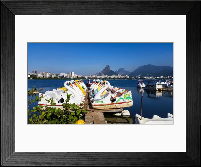 Framed Print : Pedal boats in Rio de Janeiro. Rodrigo de Freitas lagoon, Brazil, South America Framed Print : Pedal boats in Rio de Janeiro. Rodrigo de Freitas lagoon, Brazil, South America
