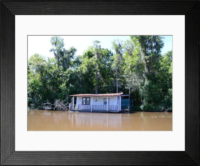 Framed Print : floating house swamp louisiana pearl river bayou new orleans Framed Print : floating house swamp louisiana pearl river bayou new orleans