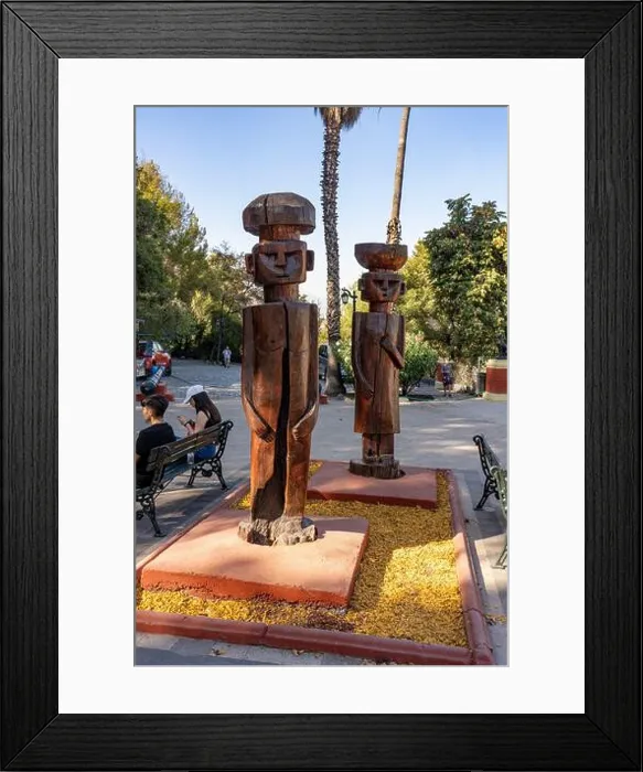 Framed Print : Carved wooden Chemamull statues were grave markers of the indigenous Mapuche people Framed Print : Carved wooden Chemamull statues were grave markers of the indigenous Mapuche people