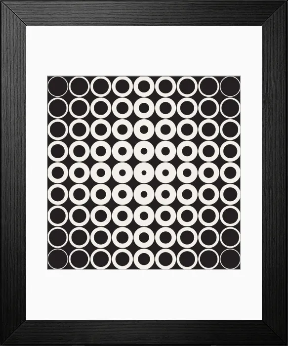 Framed Print : Vector Seamless Black and White Grid of Circles with Fading Outlines Towards The Corners Retro Pattern Framed Print : Vector Seamless Black and White Grid of Circles with Fading Outlines Towards The Corners Retro Pattern