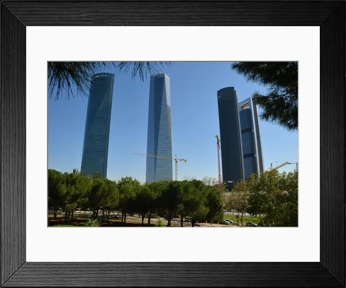 Framed Print : The skyscrapers of the CTBA (Cuatro Torres Business Area) in Madrid's finance and business district Framed Print : The skyscrapers of the CTBA (Cuatro Torres Business Area) in Madrid's finance and business district