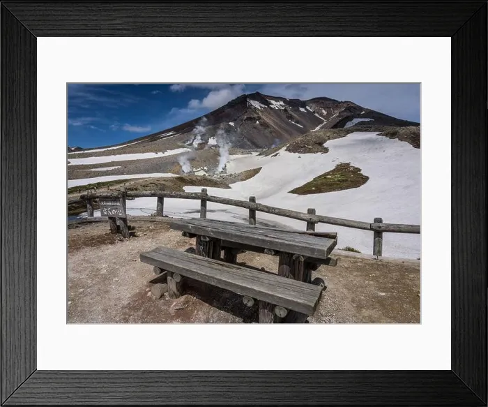 Framed Print : View of Asahidake (Mount Asahi) in Japan
