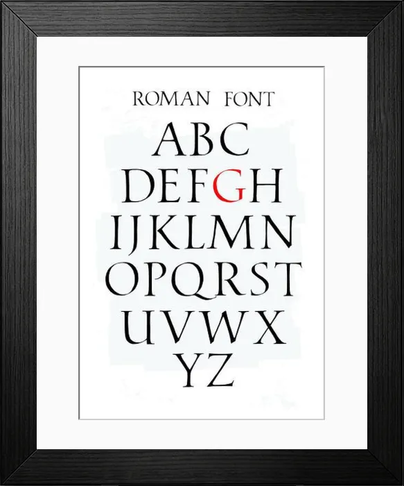 Framed Print : Set of classic roman font. Vector Framed Print : Set of classic roman font. Vector