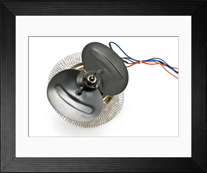 Framed Print : Electric heater propeller isolated on white Framed Print : Electric heater propeller isolated on white