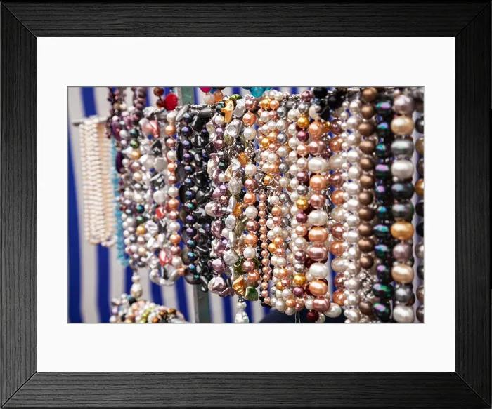 Framed Print : Various colorful beads in the market Framed Print : Various colorful beads in the market