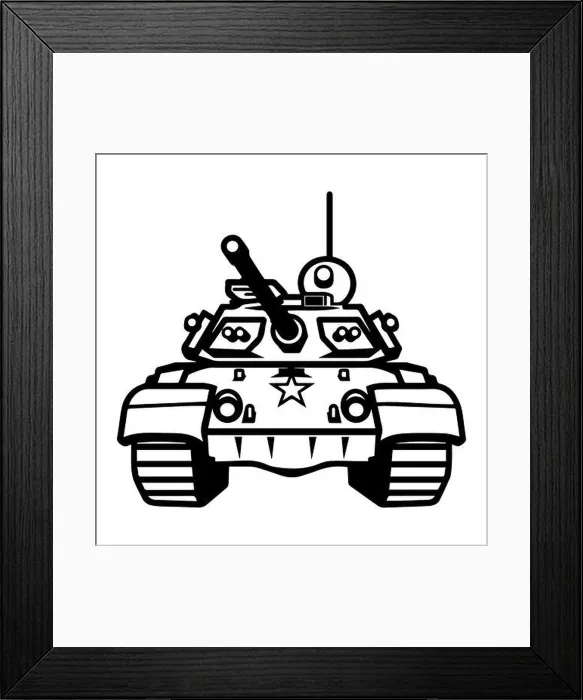 Framed Print : Military Tank icon or modern line symbol Framed Print : Military Tank icon or modern line symbol