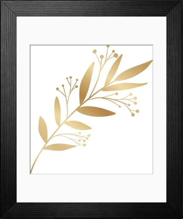 Framed Print : Isolated gold leaf plant vector design Framed Print : Isolated gold leaf plant vector design