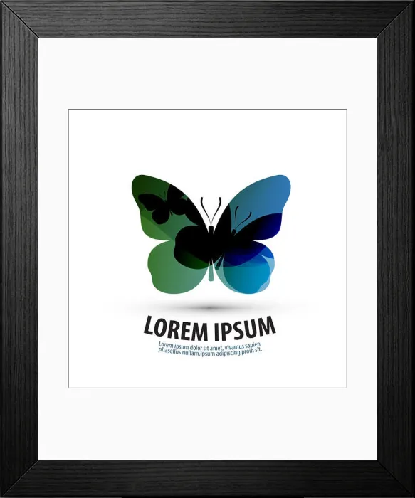 Framed Print : butterfly. logo, icon, sign, emblem, template Framed Print : butterfly. logo, icon, sign, emblem, template