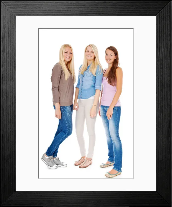 Framed Print : Three attractive girls standing next to each other Framed Print : Three attractive girls standing next to each other