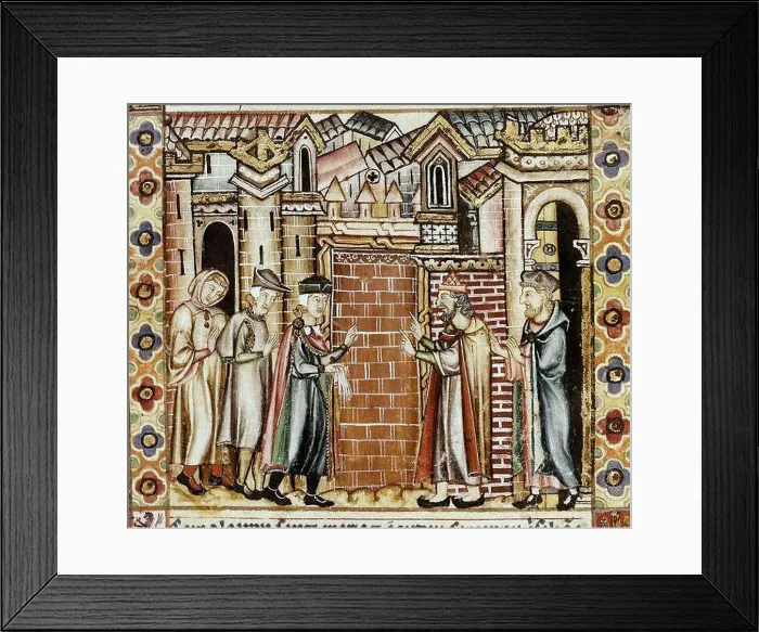 Framed Print : MTI1-CANTIGA DE SANTA MARIA- Nº 25-F39 R- LA VIRGEN ENTRE EL CRISTIANO Y EL JUDIO-MINIATURAs XIII - 2ª VIÑETA DE LA 2ª Framed Print : MTI1-CANTIGA DE SANTA MARIA- Nº 25-F39 R- LA VIRGEN ENTRE EL CRISTIANO Y EL JUDIO-MINIATURAs XIII - 2ª VIÑETA DE LA 2ª