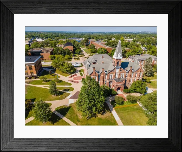 Framed Print : Aerial photograph of Drake University, a liberal arts university in Des Moines, Iowa, USA Framed Print : Aerial photograph of Drake University, a liberal arts university in Des Moines, Iowa, USA